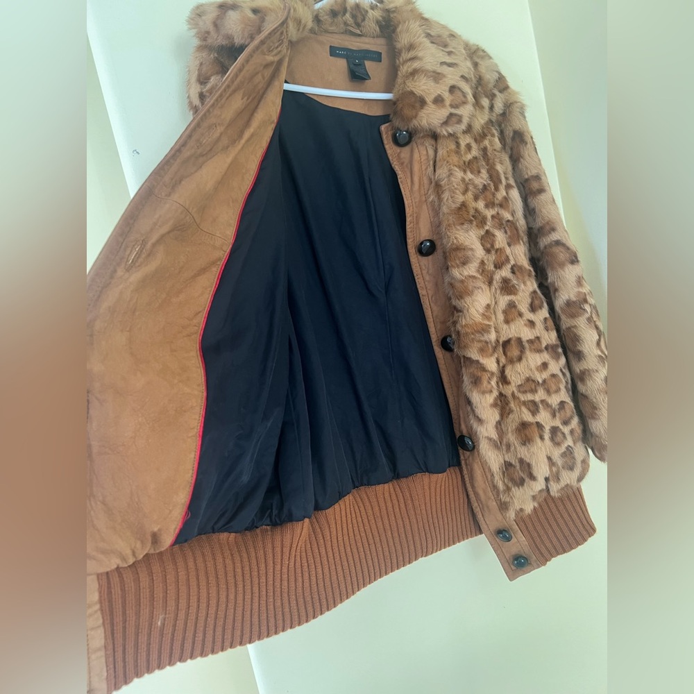 Marc by Marc Jacob Rabbit Fur Leopard Jacket - Picture 3 of 5